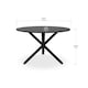 image 5 of Malvern Round Dining Table 4-6 Seater w Solid Black Oak Legs | Clear | Glass