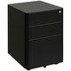 image 1 of Vinsetto 3 Drawer Metal Filing Cabinet Lockable 5 Wheels Under Desk Black