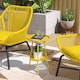 image 2 of Outsunny Round Garden Table, 2-Tier Metal Patio Table Coffee Table, Yellow | Yellow | Yellow | 32 x 32 x 51 cm