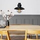 image 2 of ValueLights Penglai Black Ceiling Pendant Light Shade & Bulb | Black