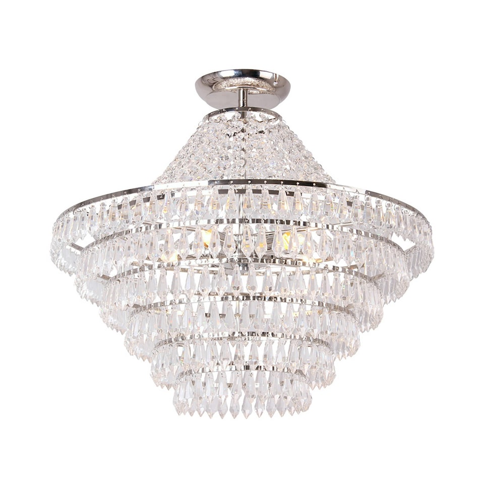 image 1 of BHS Ivy Flush Ceiling Light, Chrome