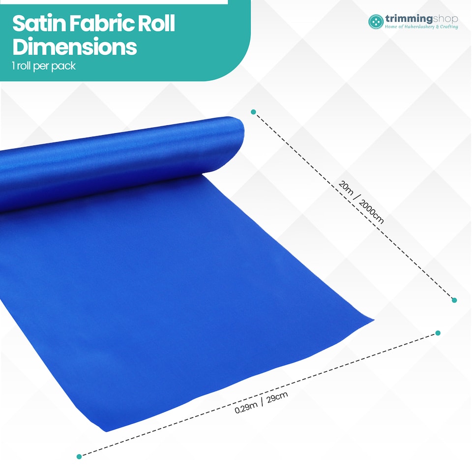 image 1 of Satin Fabric Roll, Silky & Shiny, Soft Polyester Roll - 29cm x 20m