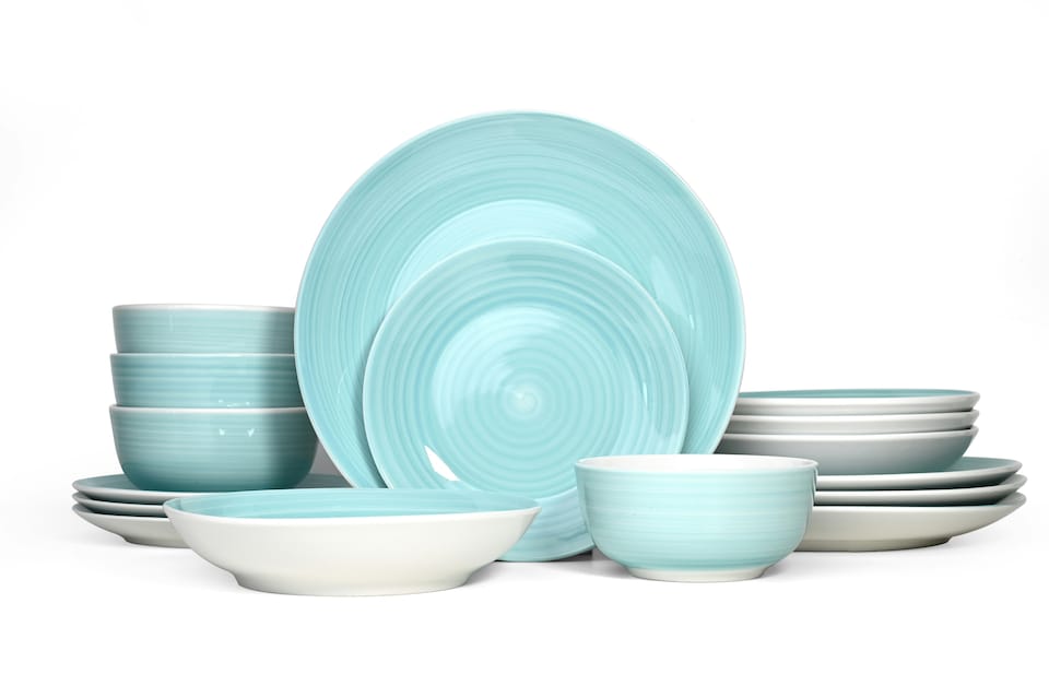 image 1 of 16pc Aqua Spinwash Dinner Set