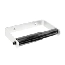 Securit Aluminium Toilet Roll Holder - Silver/Black - 135mm
