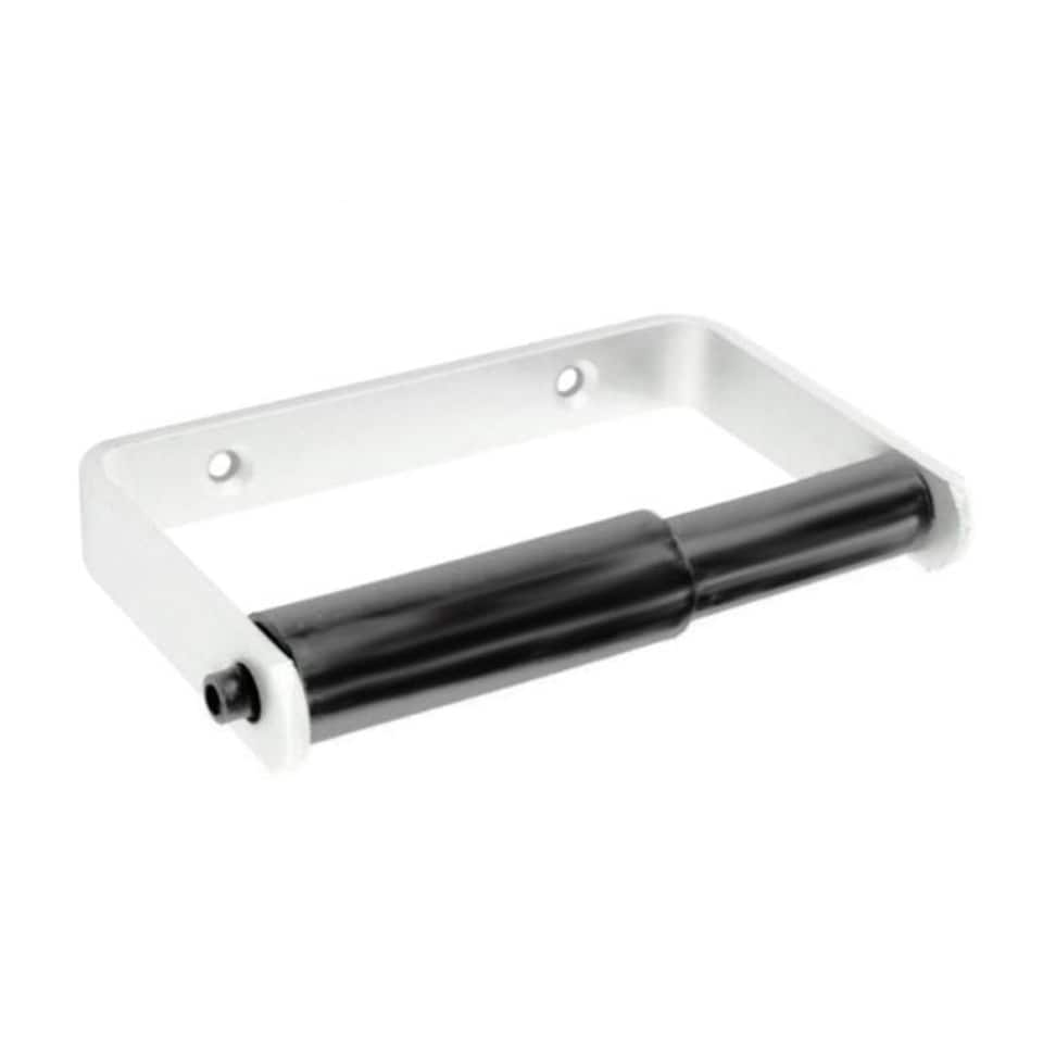 Securit Aluminium Toilet Roll Holder - Silver/Black - 135mm