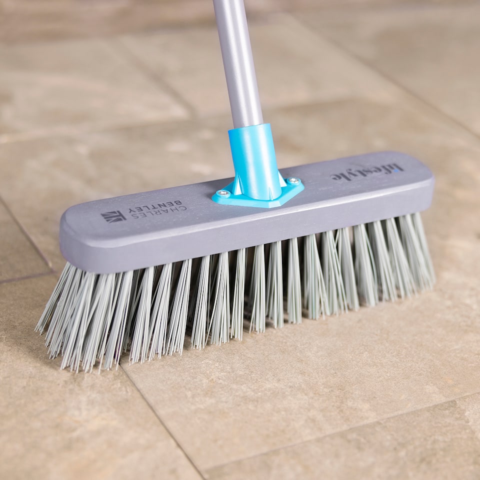 image 1 of Charles Bentley Lifestyle 12" Stiff Synthetic Outdoor Wooden Broom