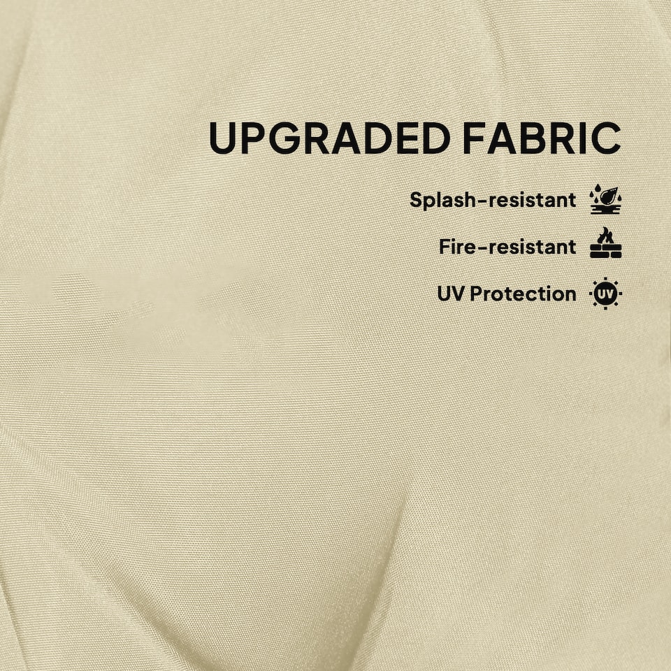 image 1 of Outsunny Outdoor Seat Cushions Set of 2, Tufted Round Chair Pads | White | Beige | 1