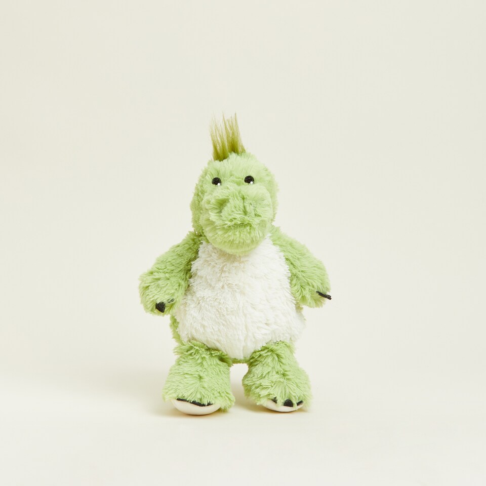 image 1 of Warmies Plush Green Dinosaur LARGE