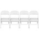 image 2 of TekBox White Folding Faux Leather Chairs - Set of 4
