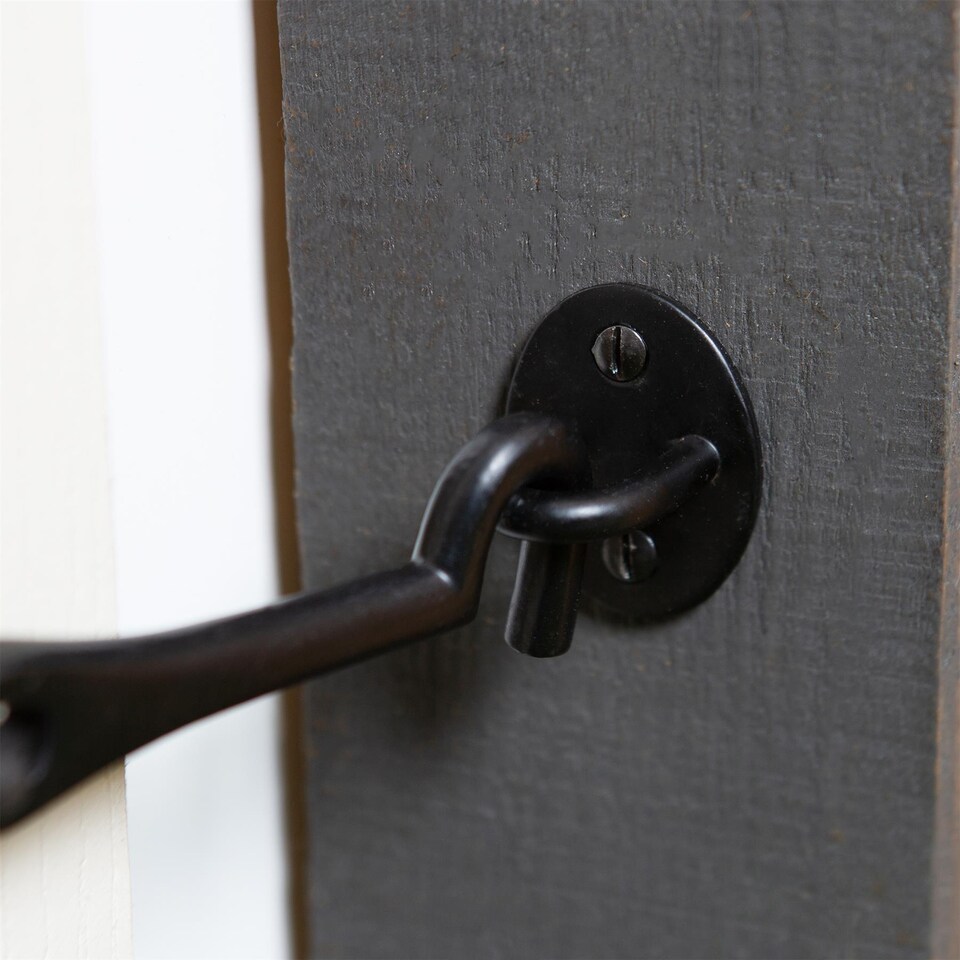image 1 of Hammer & Tongs Rustic Cabin Hook and Eye - W125mm - Black