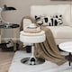 image 9 of Costway 360° Swivel Bar Stool w/ Lid Tufted Vanity Stool White
