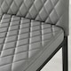 image 5 of Furniturebox 4x Milan Black Leg Grey Hatched Faux Leather Dining Chairs