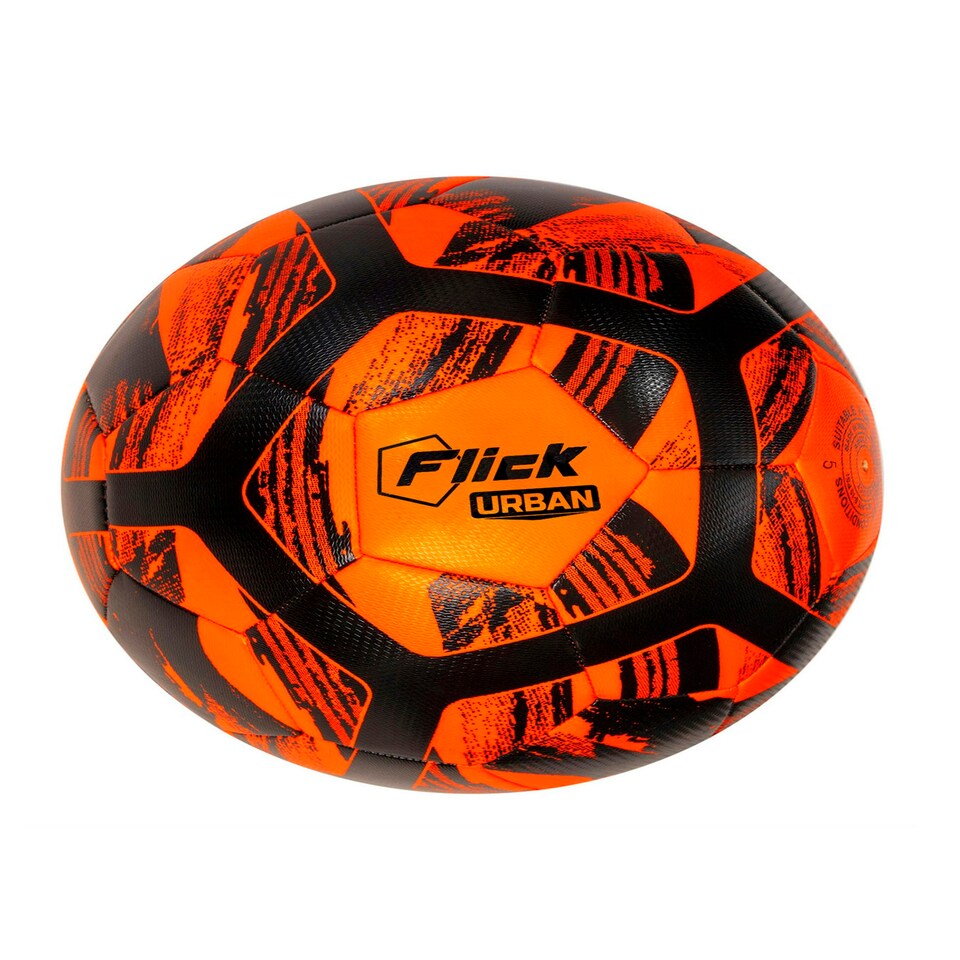 image 1 of Football Flick Size 4 Football – Training and Match Ball – Highly Durable with Shape Retention - Unique Orange and Black Design