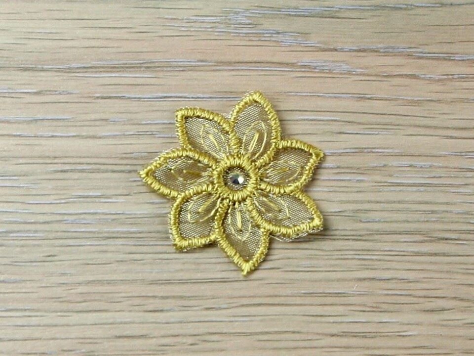 Gold Swarovski Crystal Appliques for Dressmaking - each