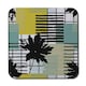 image 1 of Geometric Shape & Leaf Print in Yellow & Green (Coaster)