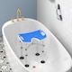 image 4 of HOMCOM Height Adjustable Shower Stool with Suction Grab Rail, Aluminium Shower Chair with U-Shaped Padded Seat, Non-Slip Bath Stool for Elderly, Disabled, Seniors, Pregnant, Dark Blue | Blue