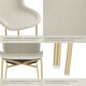 image 4 of Dining Chair Tessa - ergonomic high backrest, slim steel legs, soft fabric - per piece Cream | Velvet Look Beige/Gold