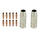 image 1 of 2 shroud & 10 x 1.0mm Round Contact Tips MIG Welding Binzel Style MB15 Torch