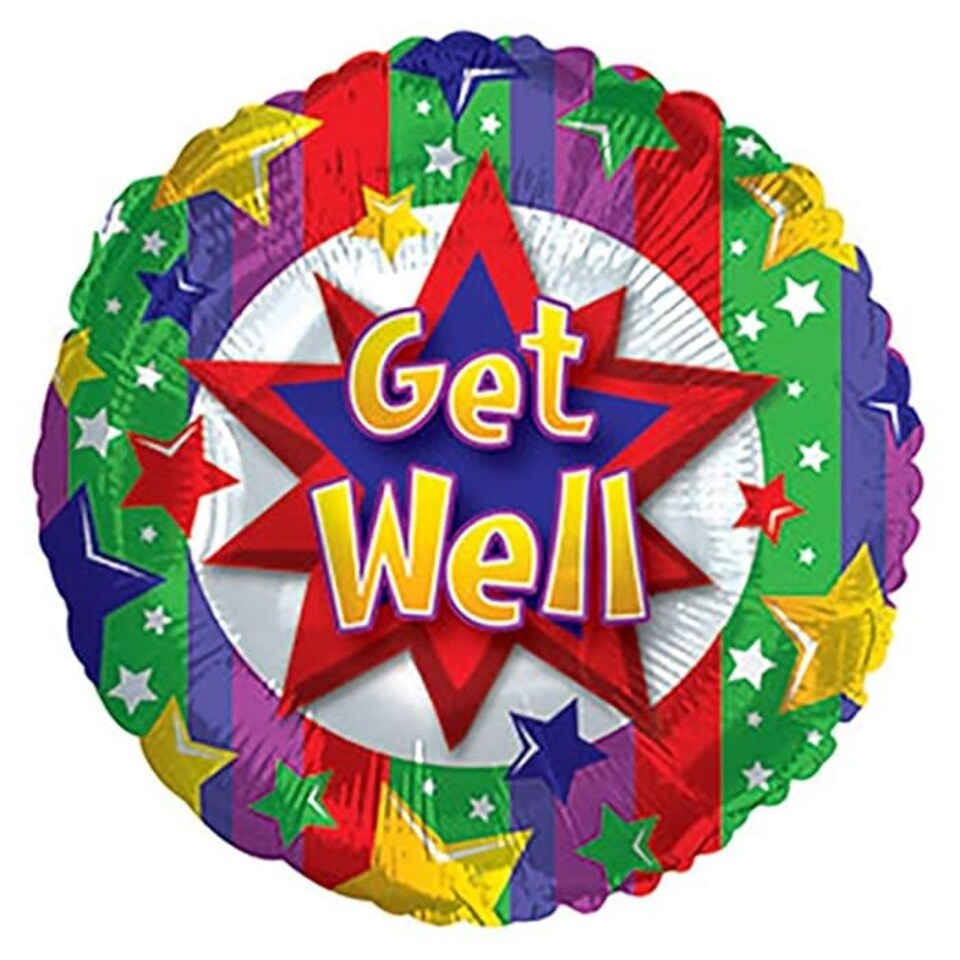 Stars Get Well Foil Balloon - Multicoloured - One Size
