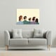 image 2 of A crowd of spectators stand back retro style pop art (Canvas Print) 77 x 51 x 4cm