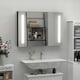 image 2 of kleankin LED Bathroom Mirror Cabinet with Shelves Wall Mount High Gloss Black