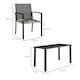 image 7 of Outsunny Rattan Garden Furniture for 4, Dining Table and Chairs, Grey