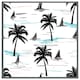 image 4 of Palm trees & sailboats (Picture Frame) White | M