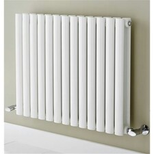 600mm (H) x 540mm (W) - White Horizontal Radiator (Paris) - DOUBLE Panel - (0.6m x 0.54m) - Depth 79mm
