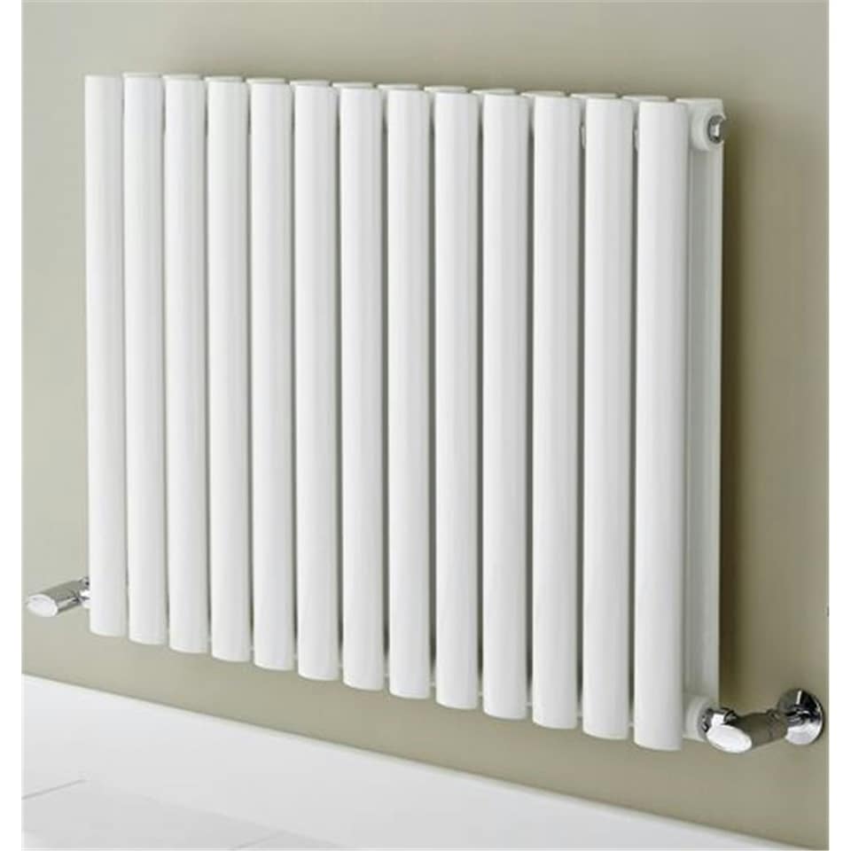 image 1 of 600mm (H) x 540mm (W) - White Horizontal Radiator (Paris) - DOUBLE Panel - (0.6m x 0.54m) - Depth 79mm