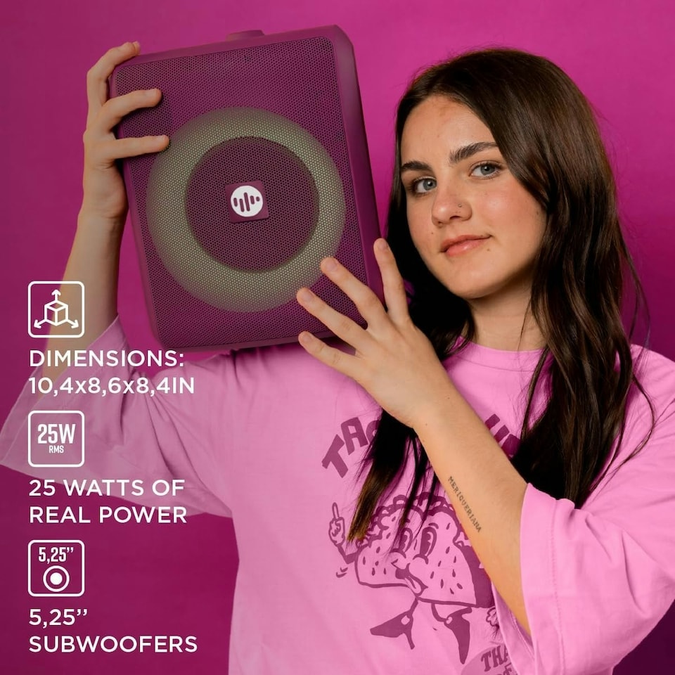 image 1 of Stromberg Chunk Portable Bluetooth Speaker 25W Power Burgundy Purple