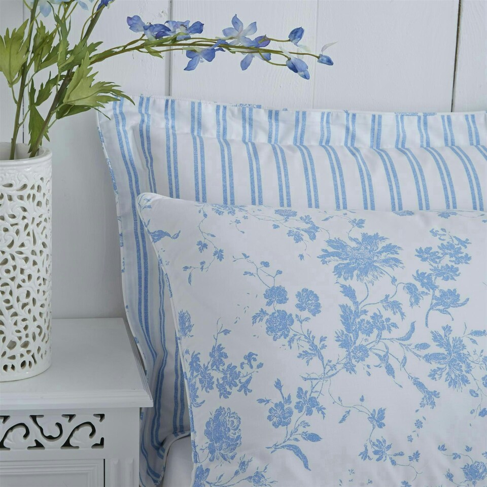 image 1 of Amelie Blue King Size Duvet Cover Set - SW Blue | King