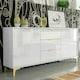 image 5 of Sideboard 140cm White High Gloss with Gold Accents White