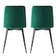 image 5 of Set of 4 Lexi Velvet Fabric Dining Chairs with Metal Legs Green by MCC