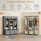 image 3 of HOMCOM Portable Wardrobe w/ 5 Shelves 3 Fabric Drawers and 2 Hanging Rails | Grey | 125W x 43D x 162.5H cm