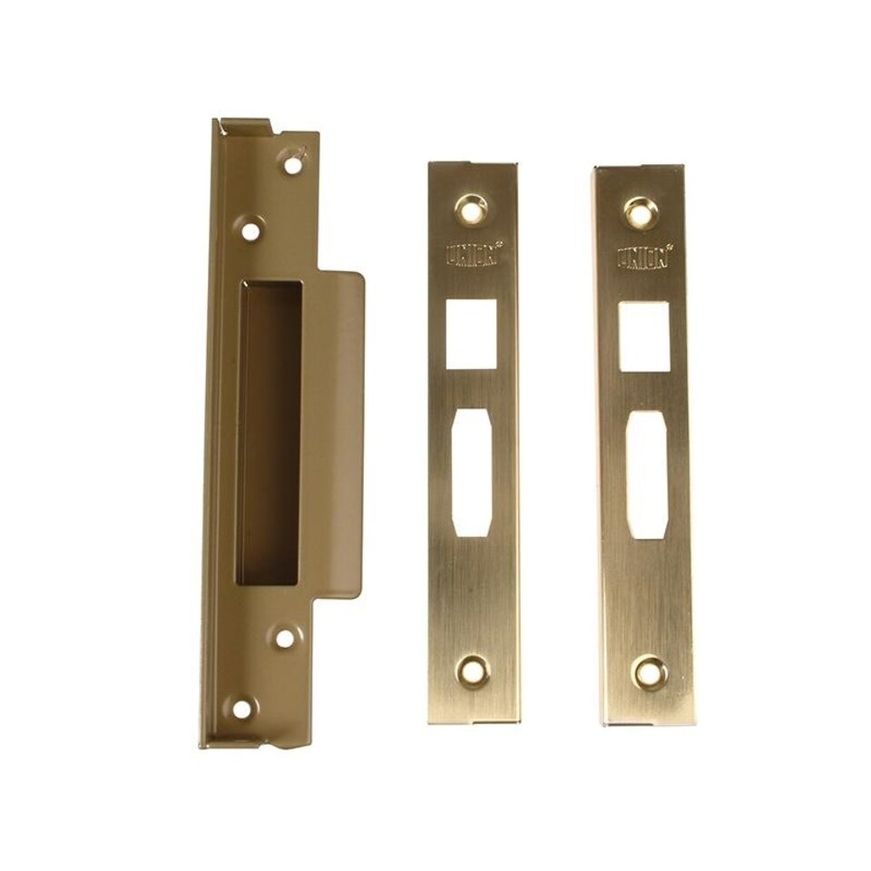 Union Strongbolt Mortice Rebate Kits Sashlocks - 2200 - Polished Brass - 13mm 0.5in