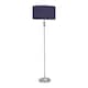 image 1 of ValueLights Maggie Chrome Candlestick Floor Lamp Navy Shade & Bulb | Blue