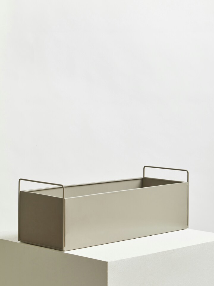 image 1 of Orsina Iron Constructed Design Large Grey Plant Box, Minimalist Garden Planter, Versatile Garden Box For Planting