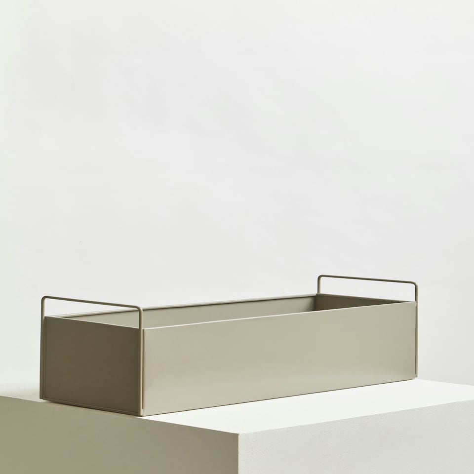 image 1 of Interiors by Premier Iron Constructed Design Large Grey Plant Box, Minimalist Garden Planter, Versatile Garden Box For Planting Grey