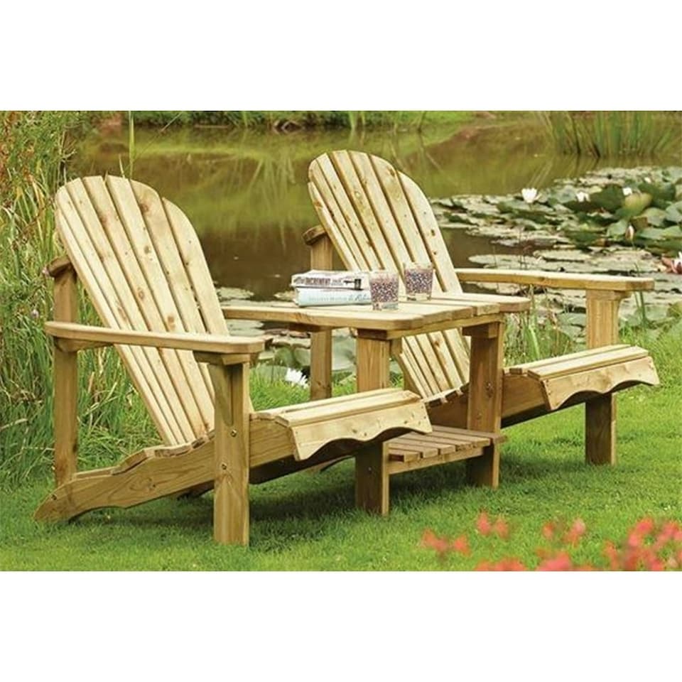 image 1 of 2 Seater Softwood Adirondack Garden Companion Seats (6ft x 3ft)