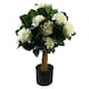 image 1 of Artificial White Hydrangea Plant Potted 75cm Bush Botanik