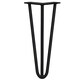 image 3 of 4 x 12" Hairpin Legs - 3 Prong - 12mm - Black Black