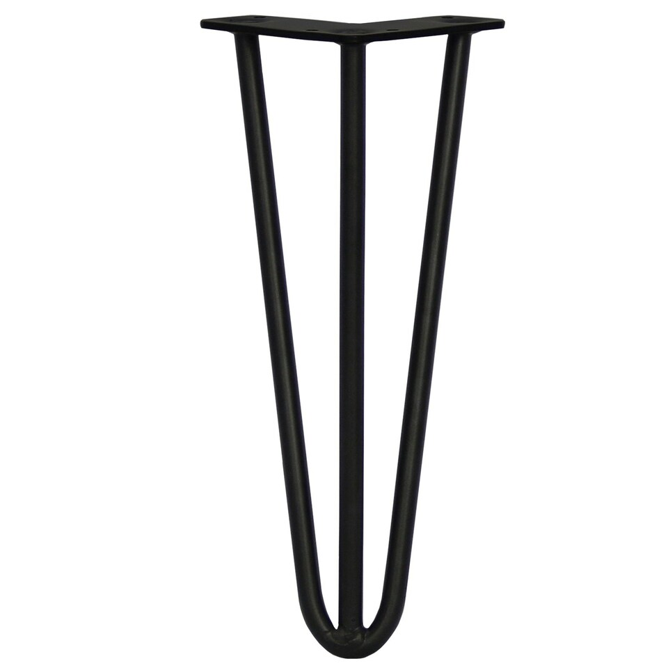 image 1 of 4 x 12" Hairpin Legs - 3 Prong - 12mm - Black Black