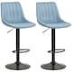 image 1 of HOMCOM Set Of 2 Microfibre Retro Tub Bar Stools Metal Frame Footrest Seat Blue
