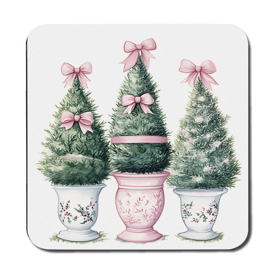 image 1 of Christmas Placemat And Coaster Set With Wood Backing In High End Print Artwork Limited Edition