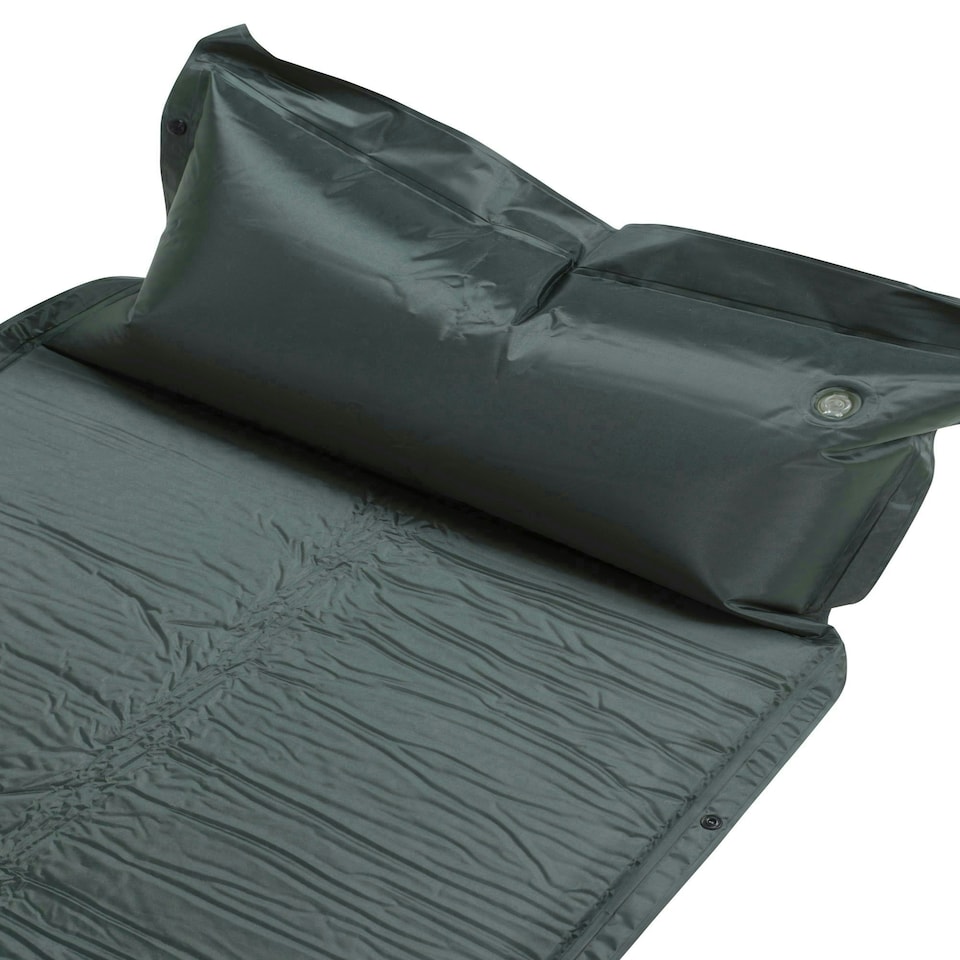 image 1 of Mountain Warehouse Self Inflating Mat with Pillow Snap Buttons Inflation Air Bed Green | One Size