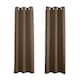 image 1 of Brown Blackout Curtains - Eyelet Thermal Curtain  - 66 x 72 Inch Drop - 2 Panel | Brown | One Size