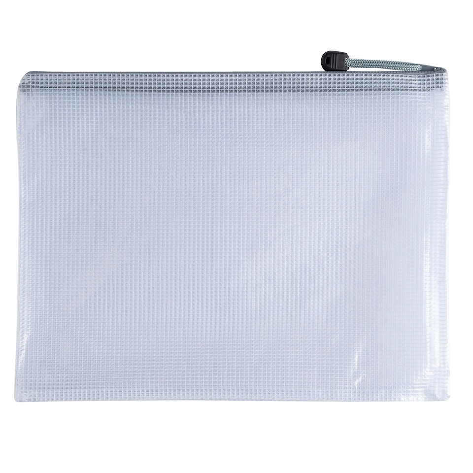 image 1 of Pack of 12 A3 Grey PVC Mesh Zip Bags
