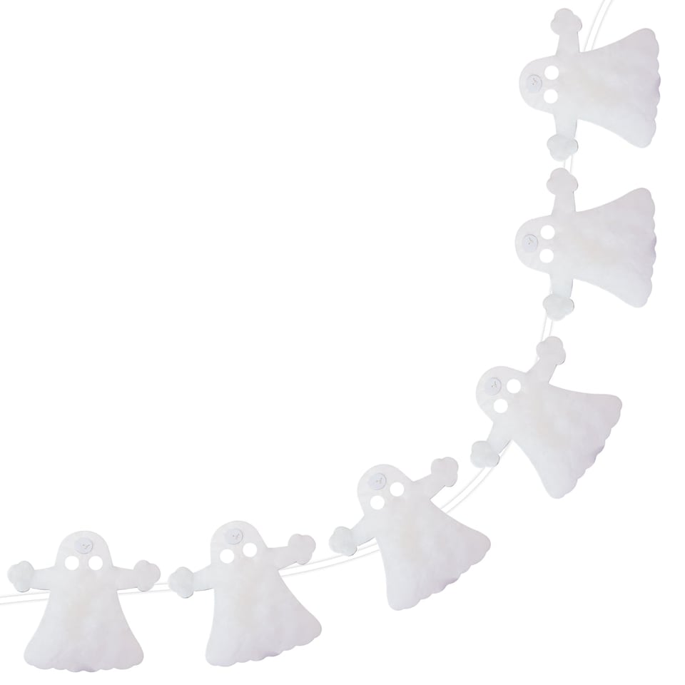 image 1 of PMS Halloween Ghost Paper Garland 3M - Reusable Party Decoration