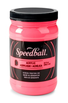 Speedball Fluorescent Acrylic Screen Printing Ink, Fluorescent Hot Pink, 32oz