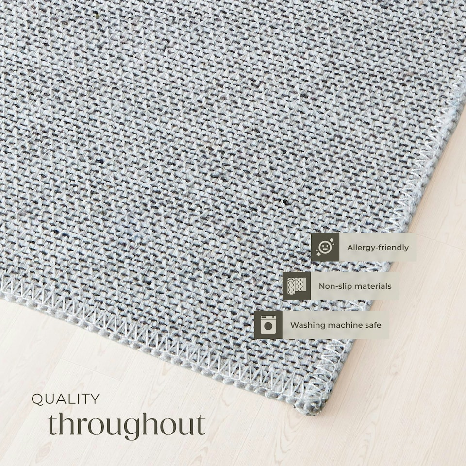 image 1 of Vintage Rug Amara - faded design, machine washable, short pile & non-slip underside Blue | 230 x 160 cm